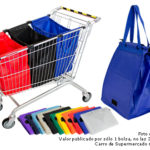 Bolsa Reutilizable Para Carro De Supermercado 37x48x26cm Extendida