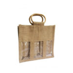Bolsa de yute 22x24x6 3 botellas de cerveza