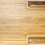 Set tabla de Bamboo con tenedor y cuchillo