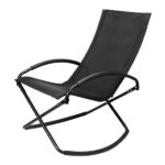 Silla mecedora negra con apoya-brazos