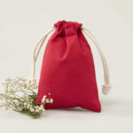 Saquito de algodón rojo 15x10 (cm)