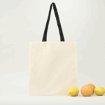 Bolsa de algodón con manilla negra 42x38 (cm) - Imagen 2