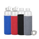 Botella de Vidrio Borosilicato con Funda de Neopreno 580cc