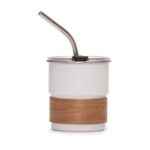 Vaso Térmico metálico "CAMP" 300cc. con Bombilla y Grip de Madera. - Imagen 2